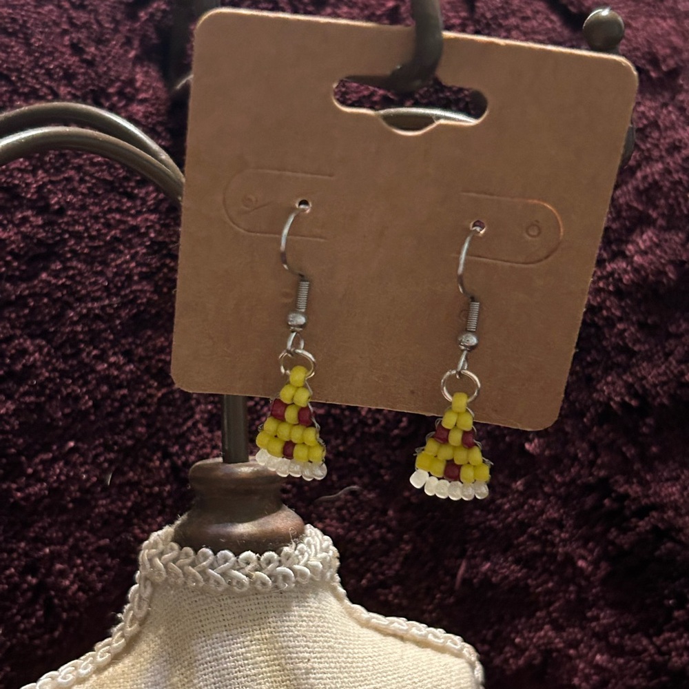 Handmade pizza slice earrings